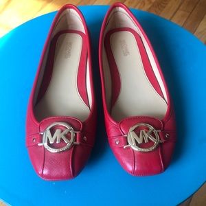 Michael Kors Red Ballet Flats leather